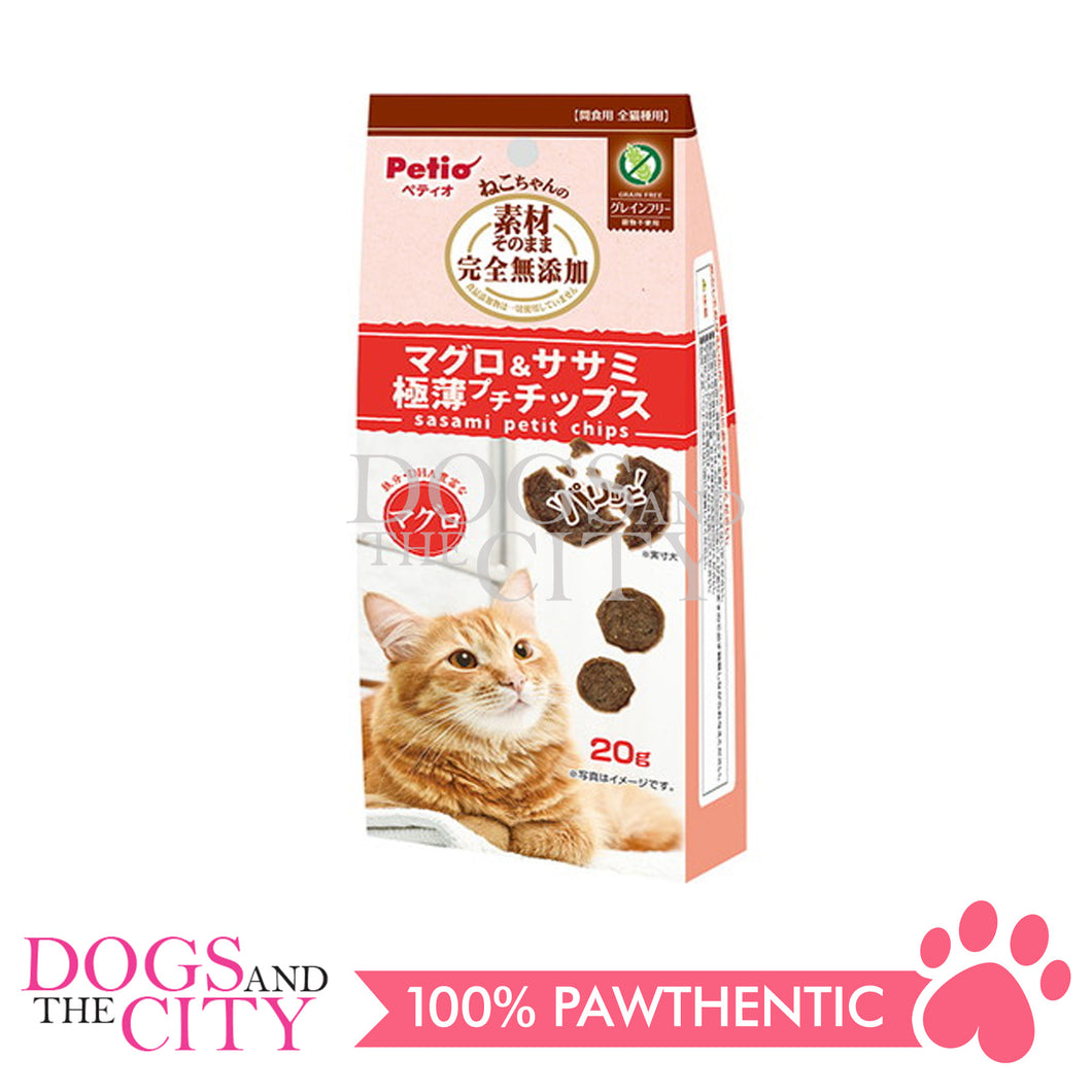 PETIO W14244 Material is for Cats Additive-Free Tuna & Chicken Fillet Extra thin Petit Chips 20g