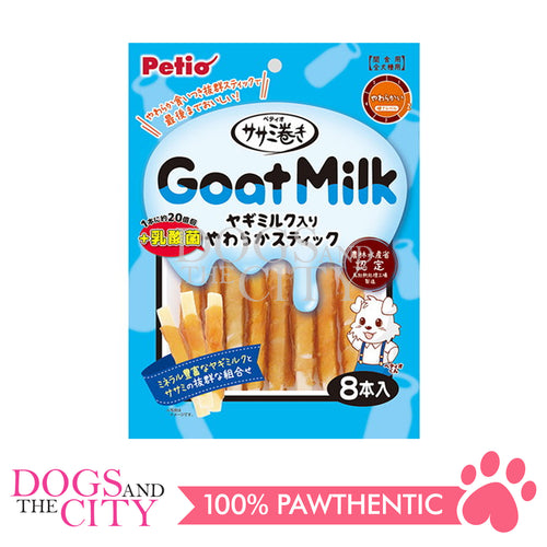 PETIO W14250 Chicken Fillet Roll Goat Milk+Lactic Acid Bacteria Soft Stick 8pcs for Dogs