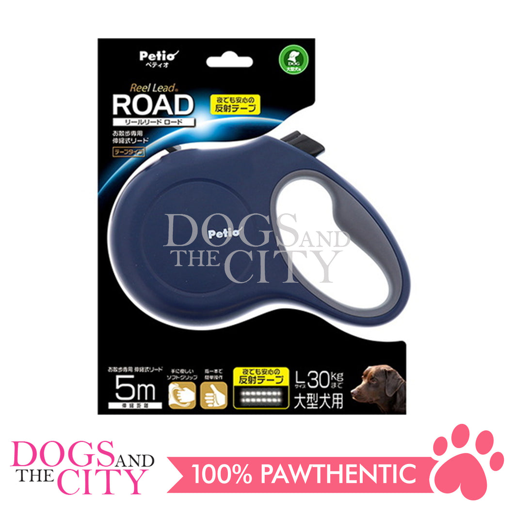 PETIO W56448 Reel Lead Automatic Hand Leve Navy Blue Pet Leash for 30KG 5meters Small Dog and Cat