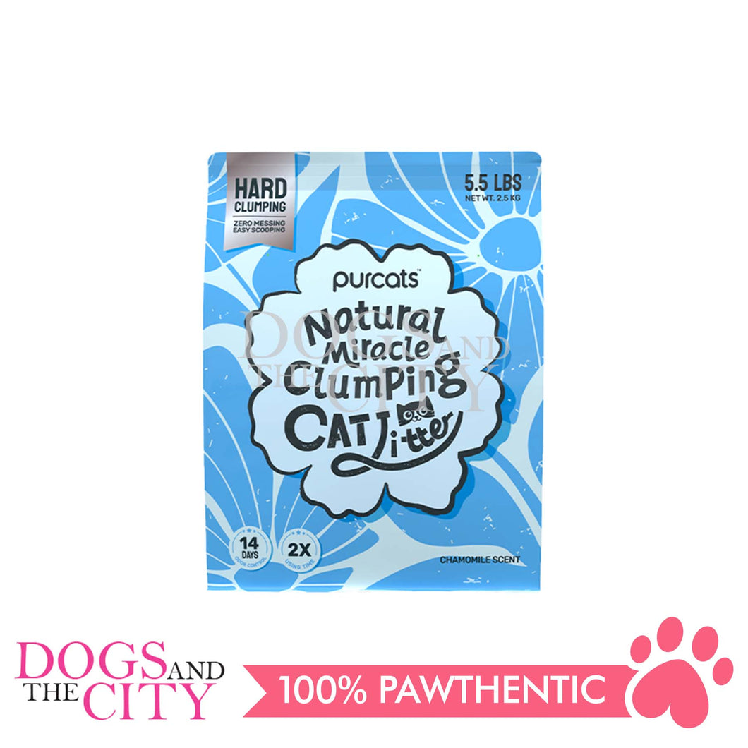 Cature Purcats Natural Miracle Clumping Cat Litter - Chamomile Scent 5.5lbs (2.5kg)