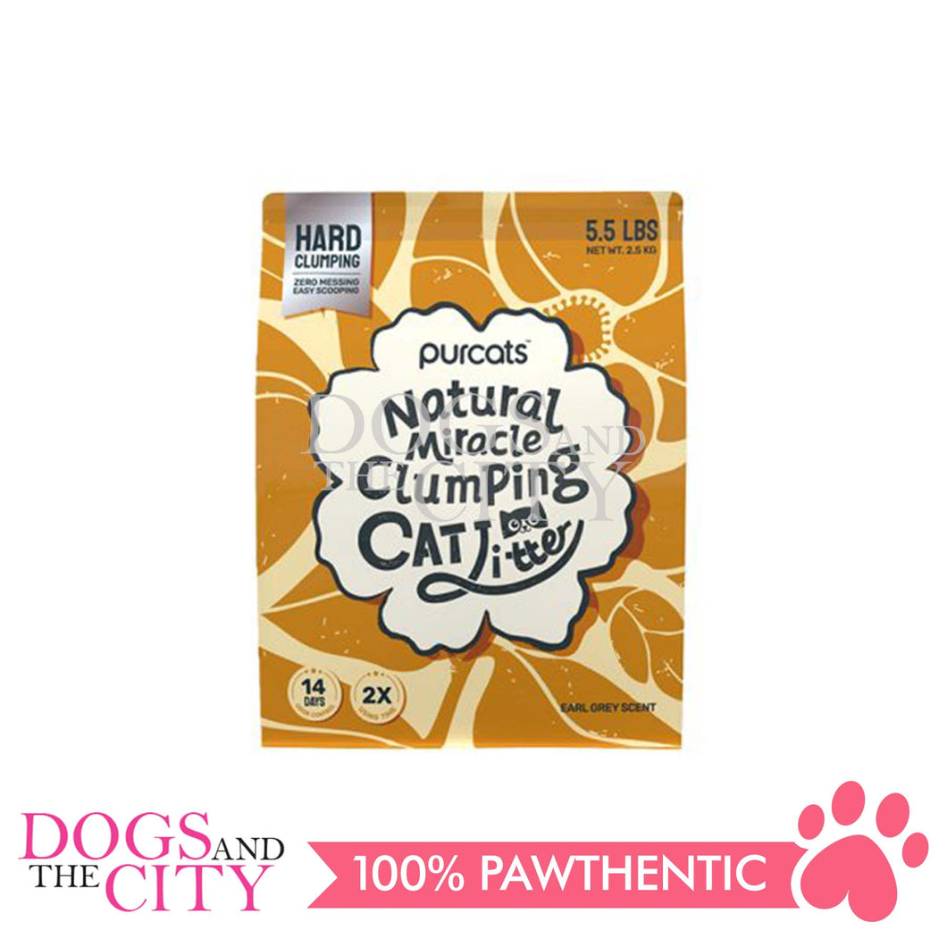 Cature Purcats Natural Miracle Clumping Cat -  Earl Grey Scent 5.5lbs (2.5kg)