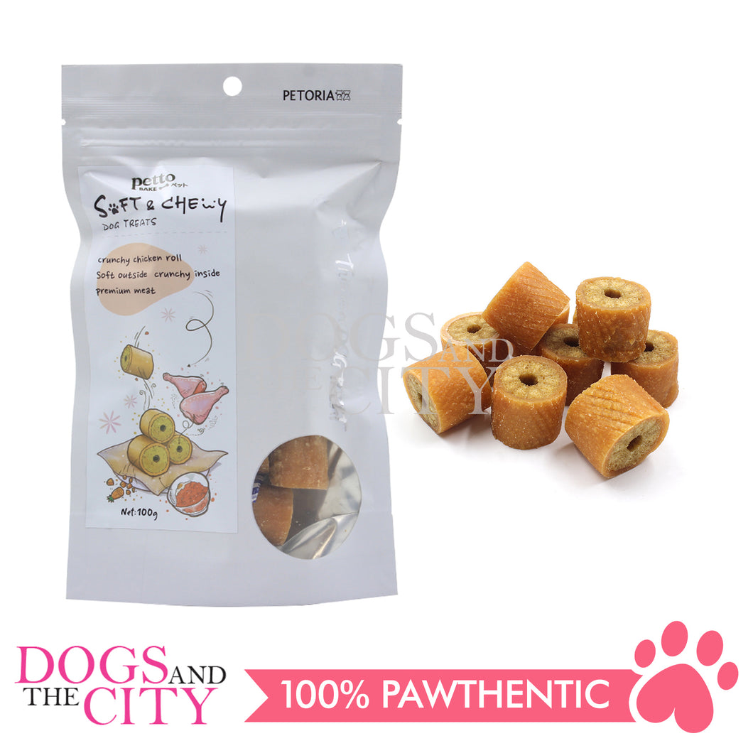 PETTO BAKE ARTISAN DOG TREATS Puffed Dental Roll Wraps with Chicken 100g