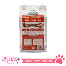 Load image into Gallery viewer, KIND REWARDS 9617-99 No Hide Stuffed Twist Beef Flavor with Peanut Butter Twist 100% Rawhide Free Chew Dog Treats 12pcs 66g