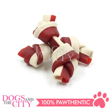 Load image into Gallery viewer, KIND REWARDS 9633 Bare Bones Knotted 2&quot; Chicken Flavor 100% Rawhide Free With Real Chicken Treats Inside Small Dog Treats 264g