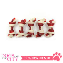 Load image into Gallery viewer, KIND REWARDS 9633 Bare Bones Knotted 2&quot; Chicken Flavor 100% Rawhide Free With Real Chicken Treats Inside Small Dog Treats 264g
