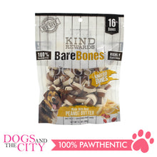 Load image into Gallery viewer, KIND REWARDS 9634 Bare Bones Knotted 2&quot; Made with Real Peanut Butter Flavor 100% Rawhide Free Small Dog Treats 264g