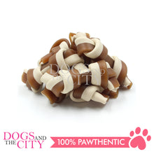 Load image into Gallery viewer, KIND REWARDS 9634 Bare Bones Knotted 2&quot; Made with Real Peanut Butter Flavor 100% Rawhide Free Small Dog Treats 264g