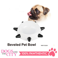 Load image into Gallery viewer, DGZ Beveled Round Bowl With Long Rivet 16x5cm 160ml for Dog and Cat