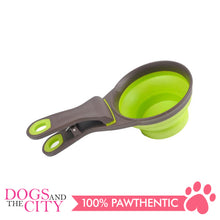 Load image into Gallery viewer, DGZ Collapsible Pet Scoop Silicone Measuring Cups Bag Clip and Travel Bowl for Cat and Dog SMALL