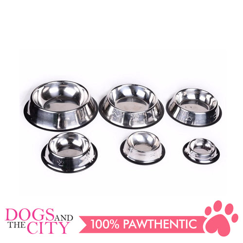 DGZ Stainless Steel Pet Bowl with Paw Embosed 26cm