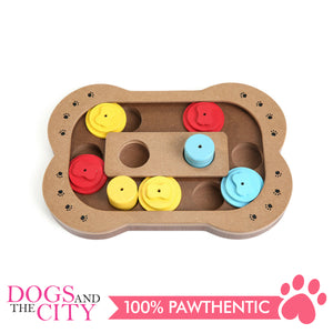 DGZ WO-132 Bone Shaped Wood Dog Educational Pet Toy 29x19cm