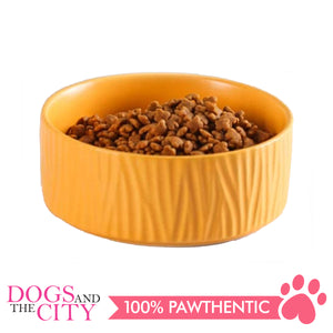 Dgz Nordic Ceramic Textured Pet Bowl 400ml Small 13cmx5cm for Dog and Cat