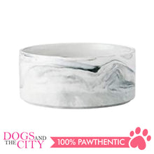 Load image into Gallery viewer, Dgz Nordic Ceramic Pet Bowl MARBLE Design Medium 650ml 15.5cmx7cm for Dog and Cat