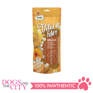 Dentalight 10813 8" Vital Fiber Wellbar×3pcs LARGE 250g Pear, Purple Carrot, Blueberry Dog Treats