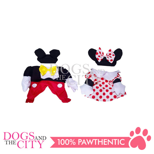 ODRA Mickey and Minnie Front Pet Costume for Dog and Cat