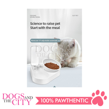 Load image into Gallery viewer, MRCT Gravity Water and Food Bowls Feeder Raised Cat Bowls with Automatic Water Bottle 15°Tilted Elevated Pet Bowl Raised Pet Feeder Bowl for Cats and Small Dogs 13.9x25x24.5cm