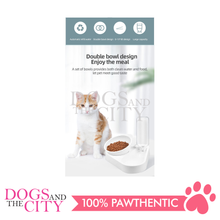 Load image into Gallery viewer, MRCT Gravity Water and Food Bowls Feeder Raised Cat Bowls with Automatic Water Bottle 15°Tilted Elevated Pet Bowl Raised Pet Feeder Bowl for Cats and Small Dogs 13.9x25x24.5cm