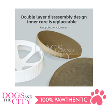 Load image into Gallery viewer, MRCT Compass Pets Corrugated Cat Scratch Pad Furniture Scratcher Inner Core LARGE WHITE 40x40x10cm