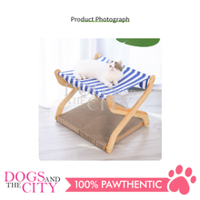 Load image into Gallery viewer, MRCT Hammock Cat Elevated Bed and Scratcher Cooling Bed, Detachable Portable Indoor Outdoor Pet Bed for Cats and Small Dogs Green 55.5x47x5x43.7cm