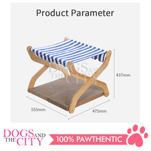 Load image into Gallery viewer, MRCT Hammock Cat Elevated Bed and Scratcher Cooling Bed, Detachable Portable Indoor Outdoor Pet Bed for Cats and Small Dogs Green 55.5x47x5x43.7cm