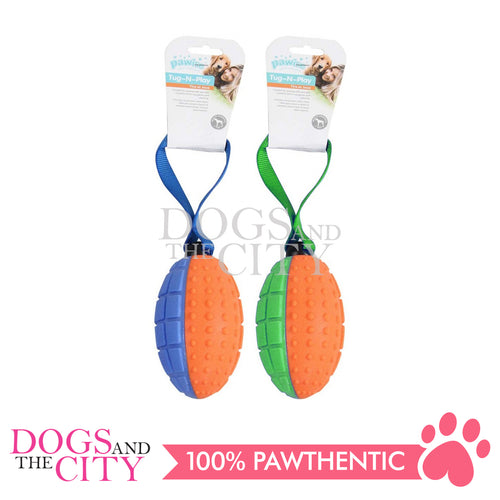 PAWISE 14616 Squeaky Foam Dog Toy Football with Handle 15cm