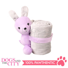 Load image into Gallery viewer, Pawise 15285 Pupply Pastel Life Blanket 2in1 with Dog Toy for Pets Large 70x60cm