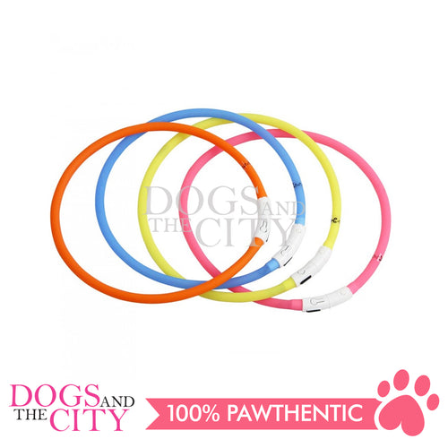 PAWISE 13584 Modern LED Rechargeable Dog Collar 65cm Yellow