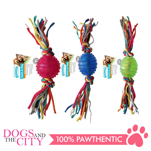 Pawise 14541 Dog Toy TPR Ball 6.3CM w/Rope - All Goodies for Your Pet