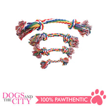 Load image into Gallery viewer, Pawise 14884 7&quot; Rope Bone w/2 Knots Multi Color Dog Toy - All Goodies for Your Pet