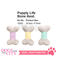 Load image into Gallery viewer, Pawise 15283 Pupply Life Pastel BONE Plush Pet Dog Toy 15cm