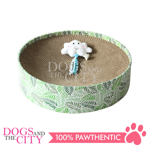 PAWISE 28480 Cat Lounge Bed Corrugated Scratcher Pad w/Free toy 40cm